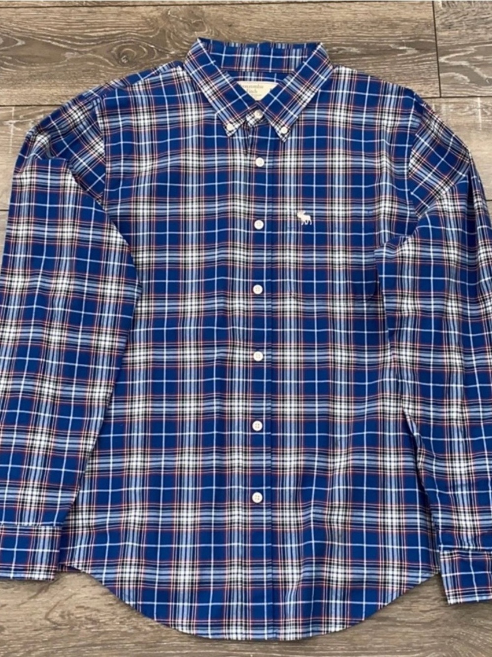 Abercrombie & Fitch Classic Blue Plaid Button-Down Shirt